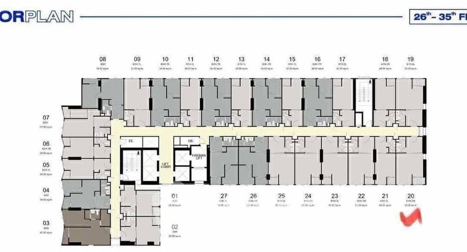 Condo en alquiler de 1 habitaciones en Bang Kapi, Bangkok