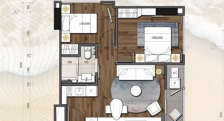 Wohnung zur Miete mit 2 Zimmer in Bang Lamung, Chonburi