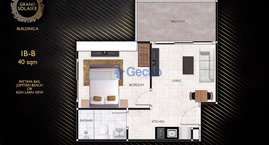 À vendre 1 chambre condo à Bang Lamung, Chonburi