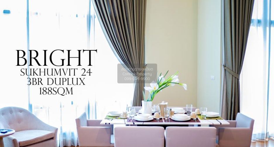 For rent 3 bedrooms condo in Khlong Toei, Bangkok