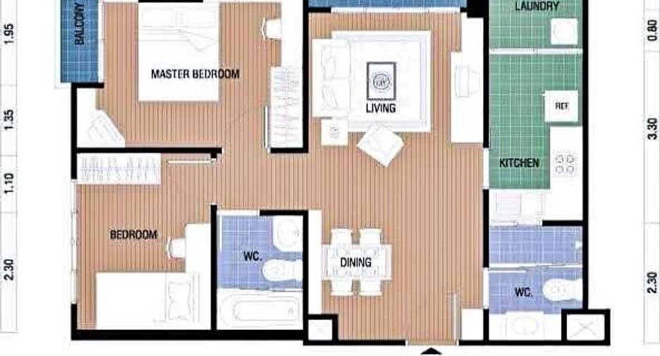 For sale 2 bedrooms condo in Yan Nawa, Bangkok