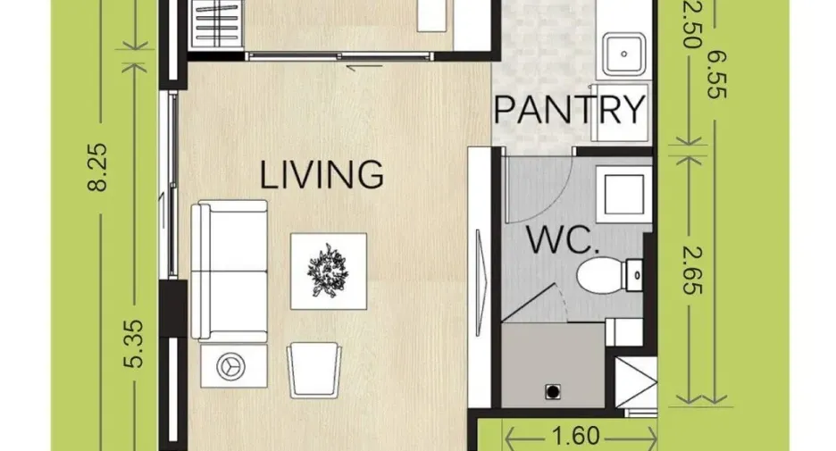 Продажа 1 кровать кондо в Mueang Phitsanulok, Пхитсанулок
