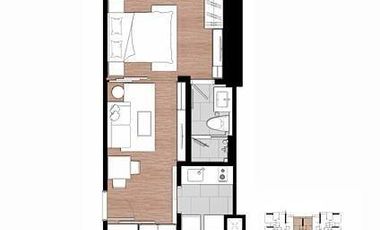À vendre 1 chambre condo à Huai Khwang, Bangkok