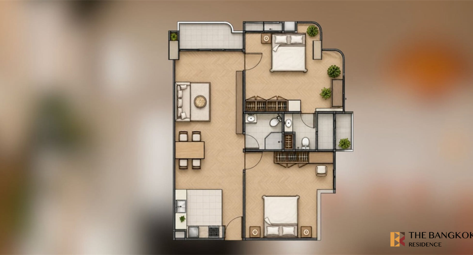Wohnung zur Miete mit 2 Zimmer in Watthana, Bangkok