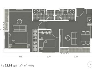 For rent 2 bedrooms condo in Huai Khwang, Bangkok