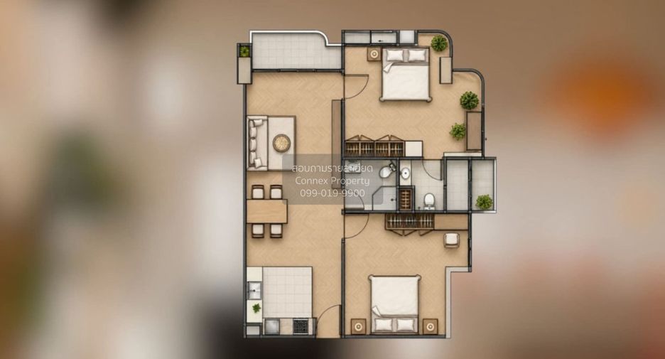 For rent 2 bedrooms condo in Watthana, Bangkok