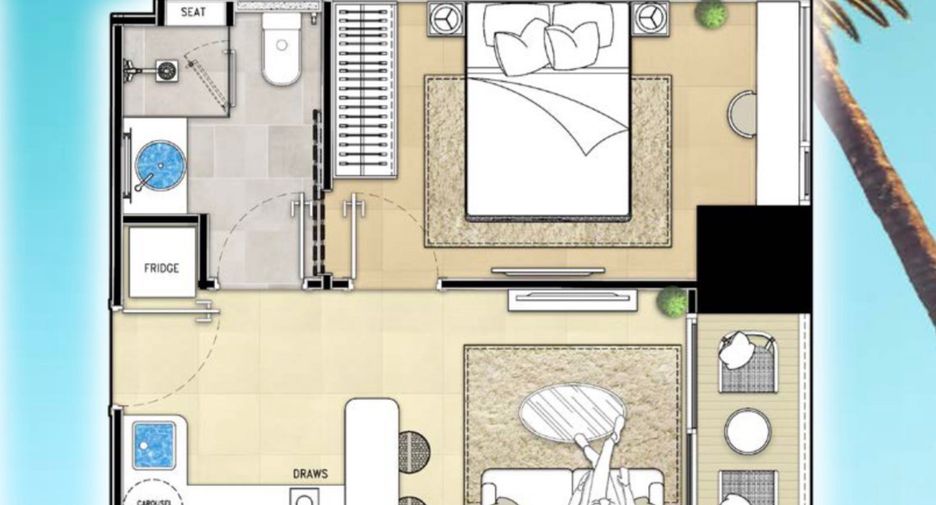 For sale 1 bed condo in Bang Lamung, Chonburi