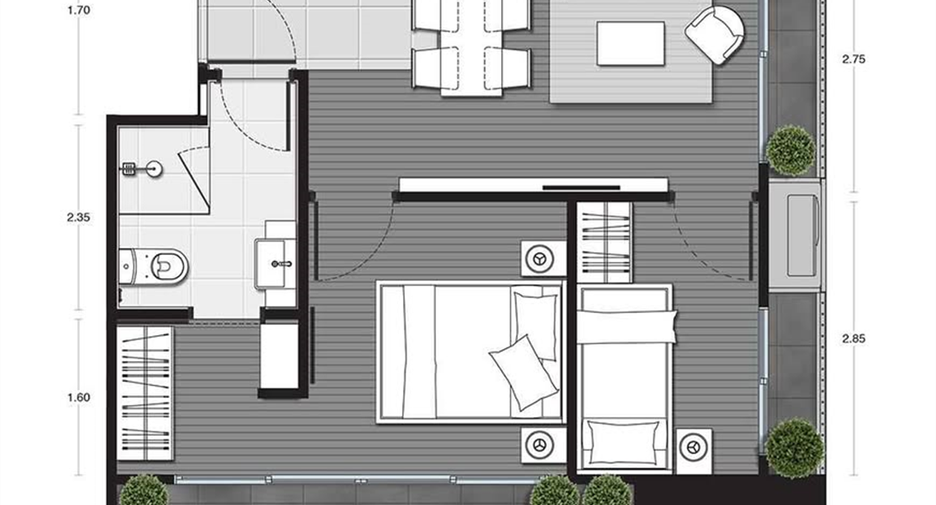 Wohnung zur Miete mit 1 Zimmer in Phaya Thai, Bangkok