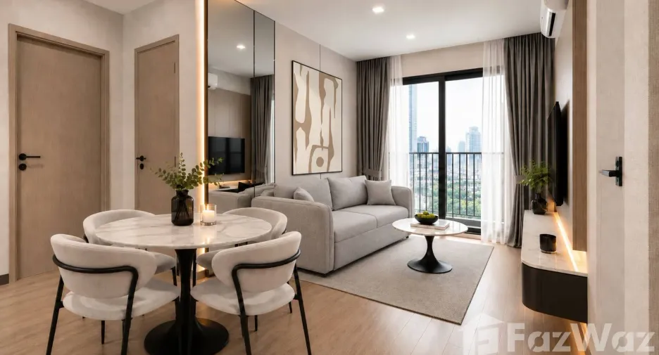 For rent 2 bedrooms condo in Huai Khwang, Bangkok