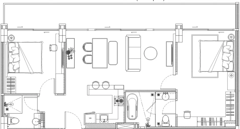 À louer 2 chambres appartement à Mueang Chiang Mai, Chiang Mai