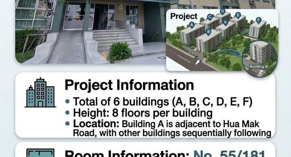 For sale 1 bed condo in Bang Kapi, Bangkok