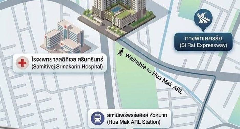 For sale 1 bed condo in Bang Kapi, Bangkok