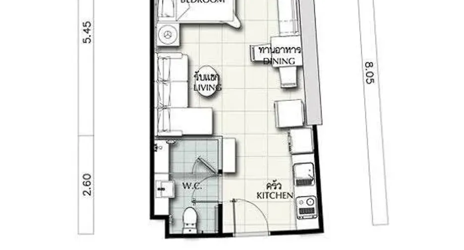 For sale studio condo in Bang Kho Laem, Bangkok
