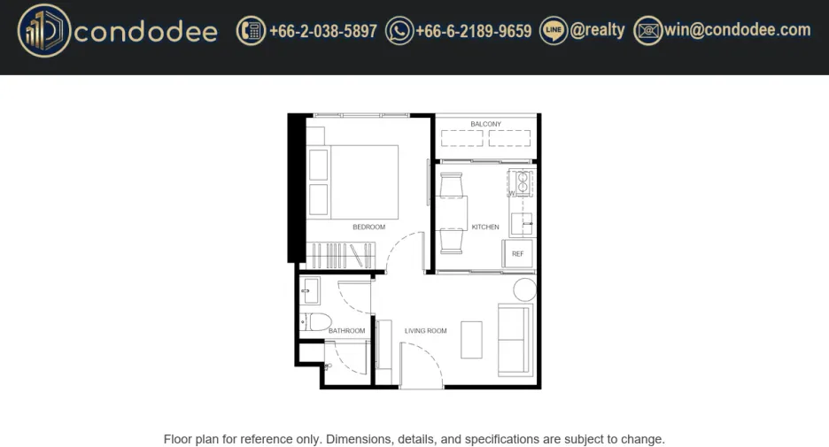 For sale 1 bed condo in Khlong Toei, Bangkok