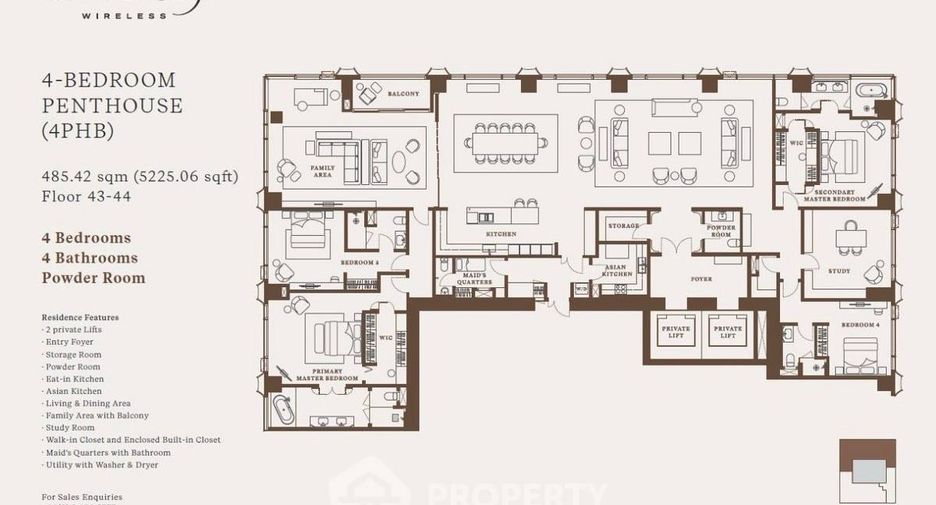 À louer et à vendre 4 chambres condo à Sathon, Bangkok
