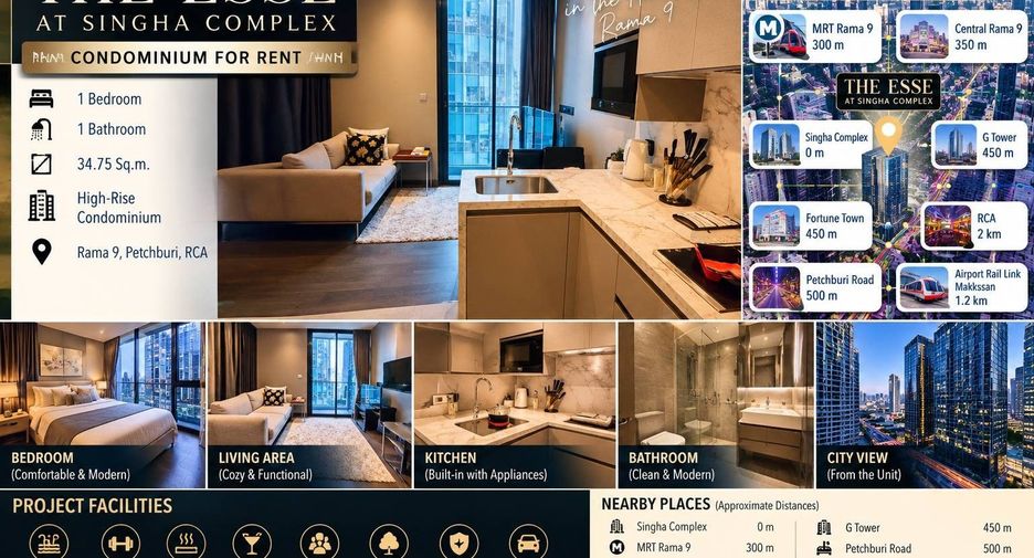 For rent 1 Beds condo in Watthana, Bangkok