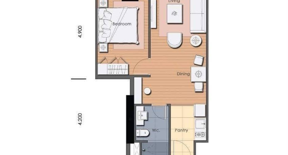 Condo en alquiler de 1 habitaciones en Chatuchak, Bangkok