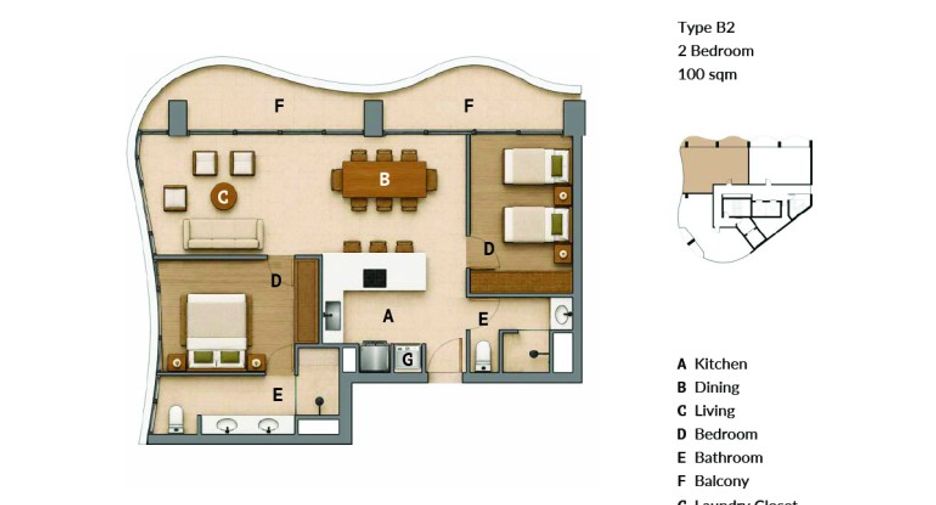 Condo en venta de 2 habitaciones en Bang Lamung, Chonburi