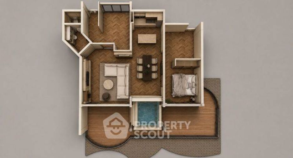 Condo en alquiler de 2 habitaciones en Na Jomtien, Pattaya
