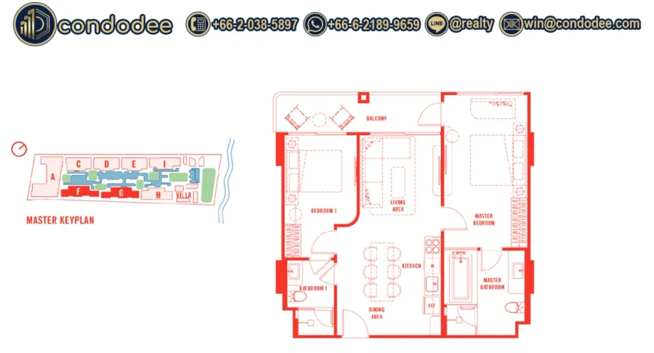 À vendre 2 chambres condo à Hua Hin, Prachuap Khiri Khan