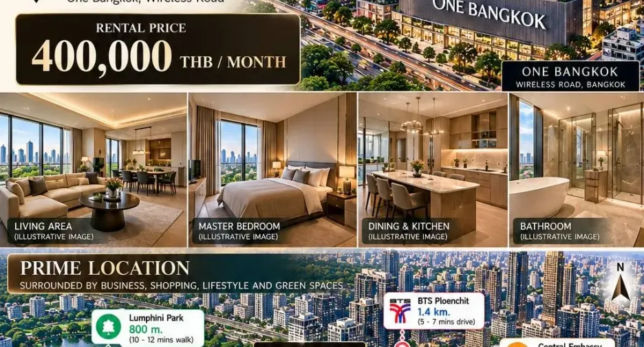 Condo en alquiler de 3 habitaciones en Sathon, Bangkok
