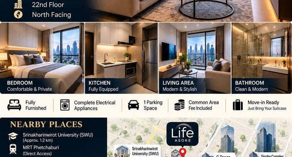 For sale 1 bed condo in Watthana, Bangkok