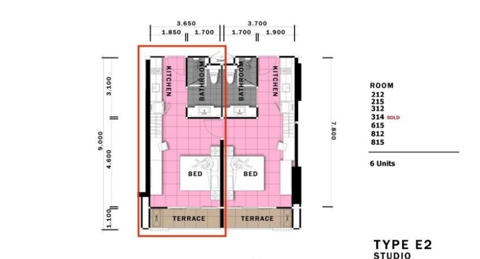 For sale スタジオ condo in Bang Lamung, Chonburi