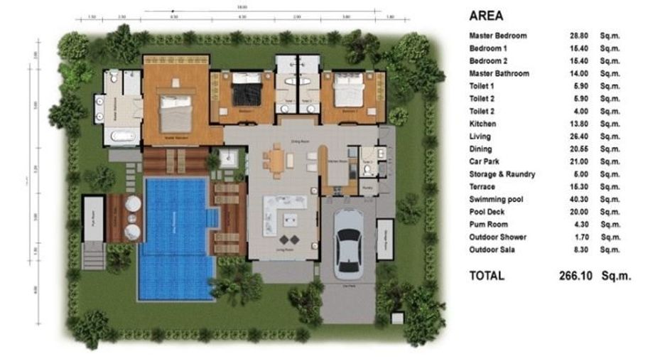 For rent 3 bedrooms villa in Thalang, Phuket