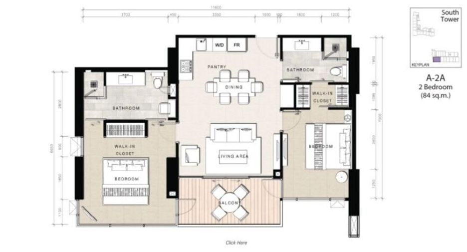 Wohnung zum Kauf mit 2 Zimmer in Bang Lamung, Chonburi