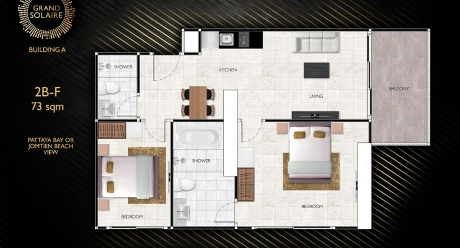 Condo en venta de 2 habitaciones en South Pattaya, Pattaya