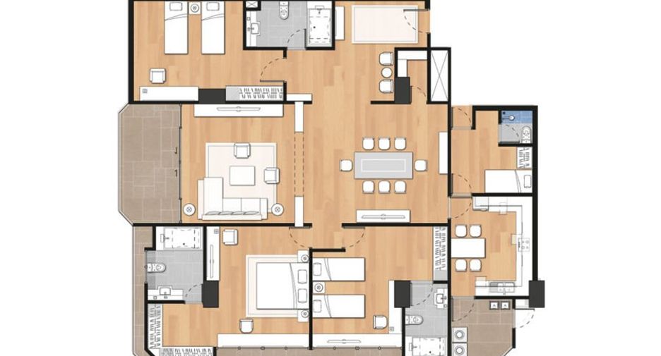 For rent 3 ベッドルーム apartment in Khlong Toei, Bangkok