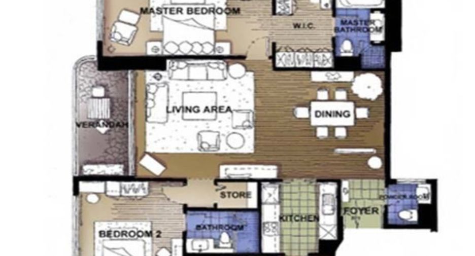 Condo en alquiler de 2 habitaciones en Pathum Wan, Bangkok