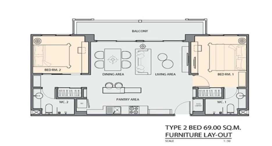 For sale 2 bedrooms condo in Bang Lamung, Chonburi