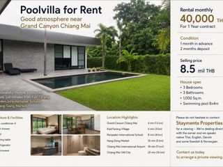 For Rent 3 Bedroom Villa In Hang Dong, Chiang Mai