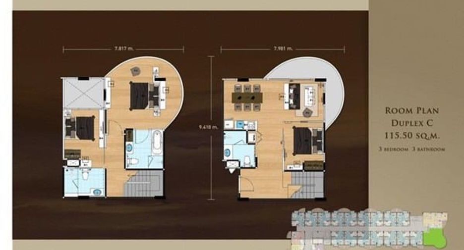 For sale 3 bedrooms condo in Si Racha, Chonburi