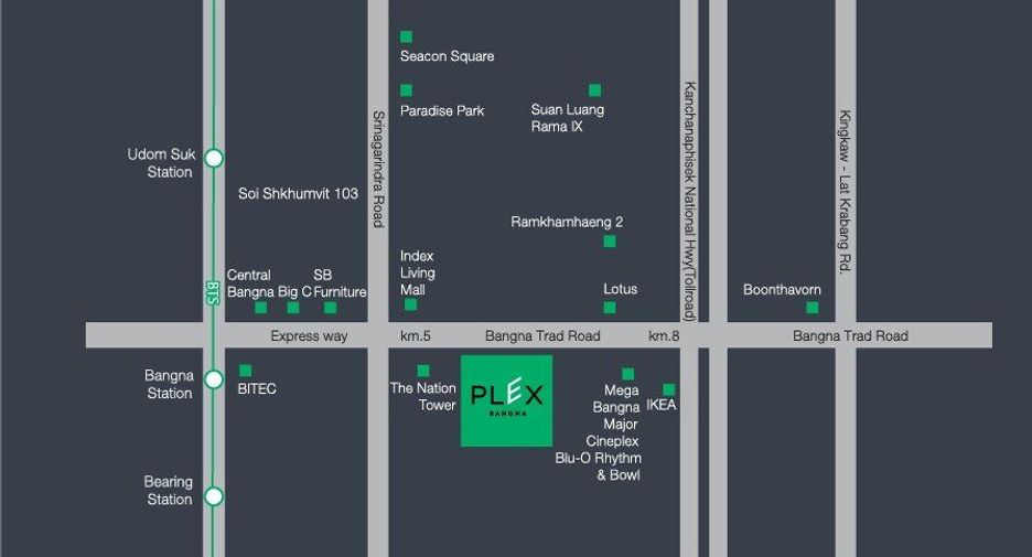 For rent 3 bedrooms condo in Bang Phli, Samut Prakan