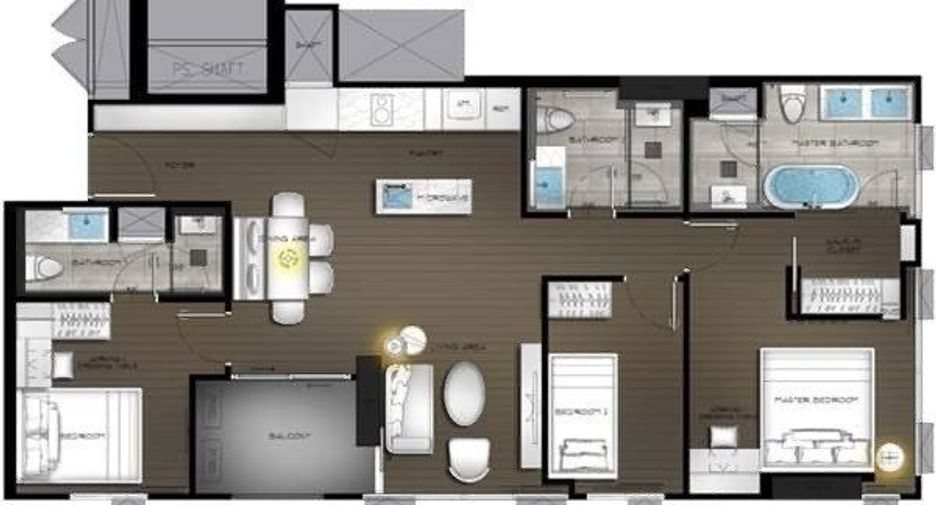 Wohnung zum Kauf mit 3 Zimmer in Sathon, Bangkok