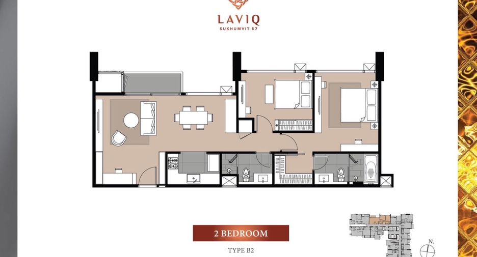 For rent 2 bedrooms condo in Khlong Toei, Bangkok
