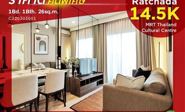 For rent 1 bed condo in Huai Khwang, Bangkok