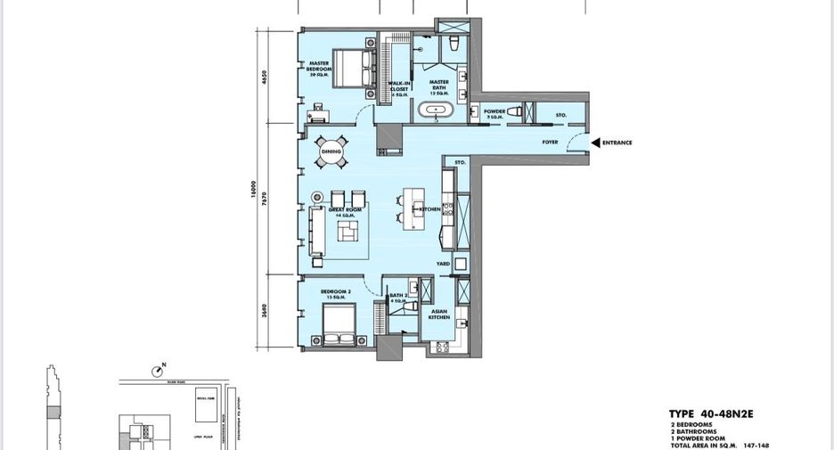 For sale 2 bedrooms condo in Sathon, Bangkok