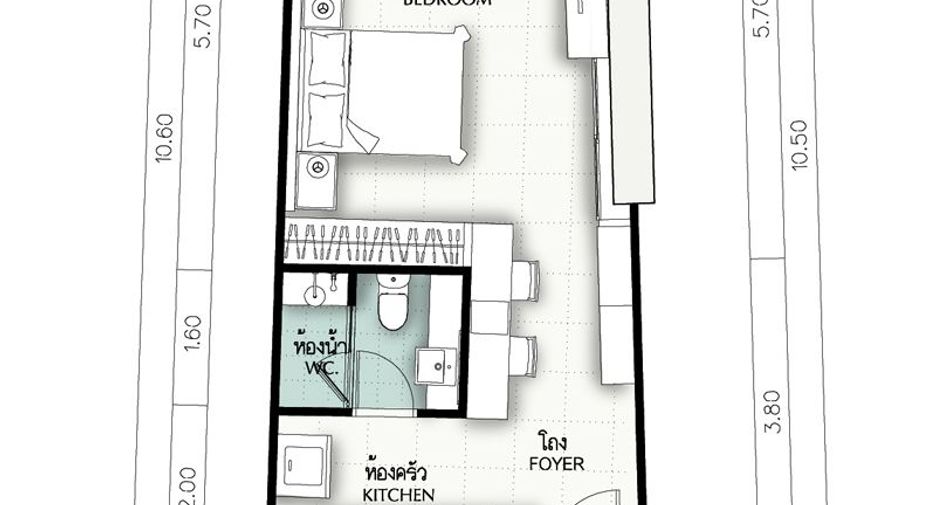 Condo en venta de 1 habitaciones en Yan Nawa, Bangkok