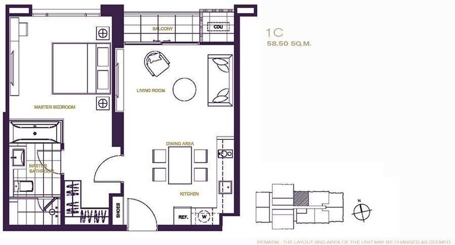 For sale 1 bed condo in Khlong Toei, Bangkok