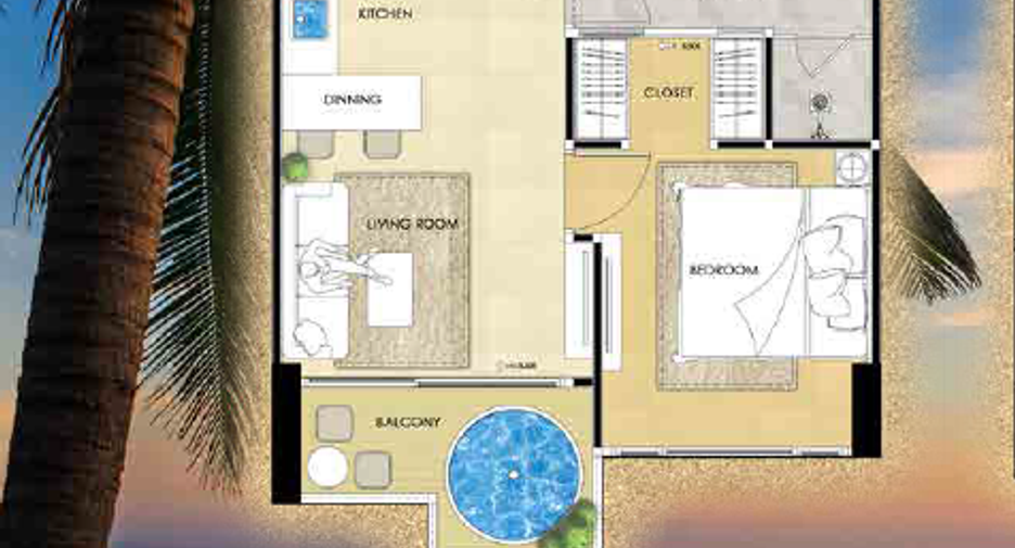 Condo en venta de 1 habitaciones en Bang Lamung, Chonburi