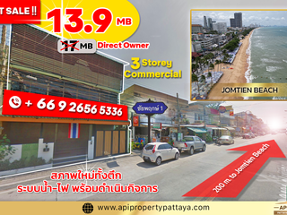 For sale 3 bed retail Space in Jomtien, Pattaya
