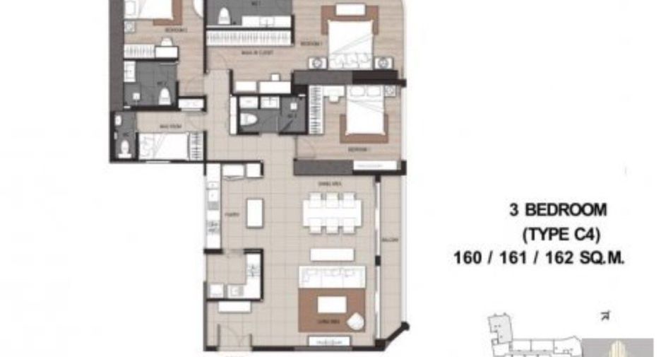 Wohnung zum Kauf mit 3 Zimmer in Bang Kho Laem, Bangkok