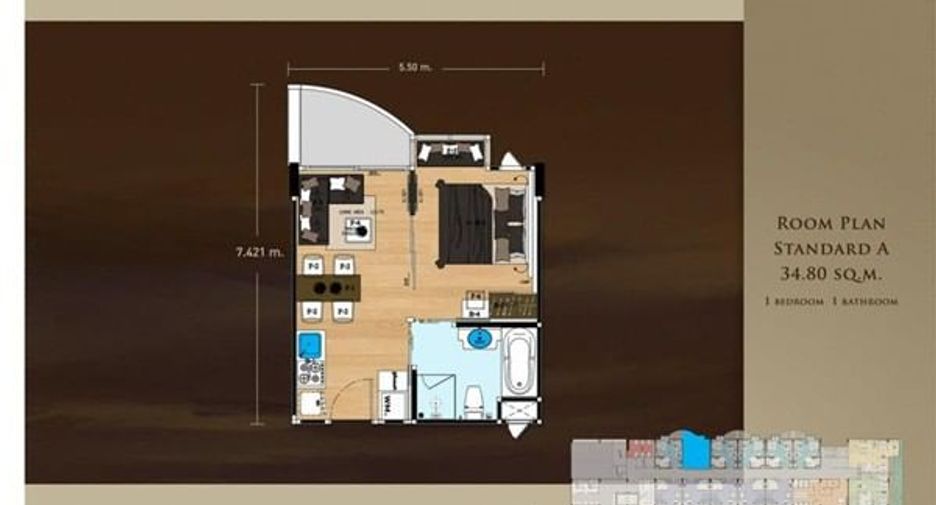 For rent and for sale 1 bed condo in Si Racha, Chonburi