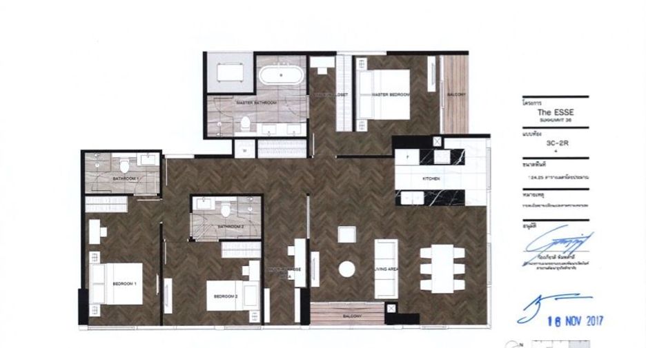 Wohnung zur Miete mit 3 Zimmer in Khlong Toei, Bangkok