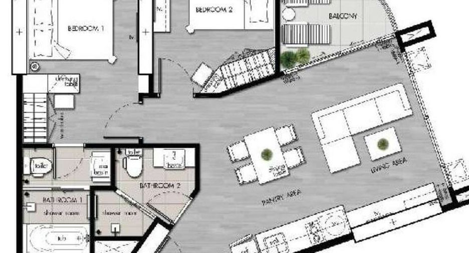 For rent 2 bedrooms condo in Si Racha, Chonburi