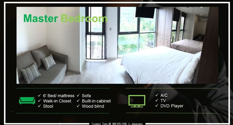 For rent 1 bed condo in Phra Khanong, Bangkok