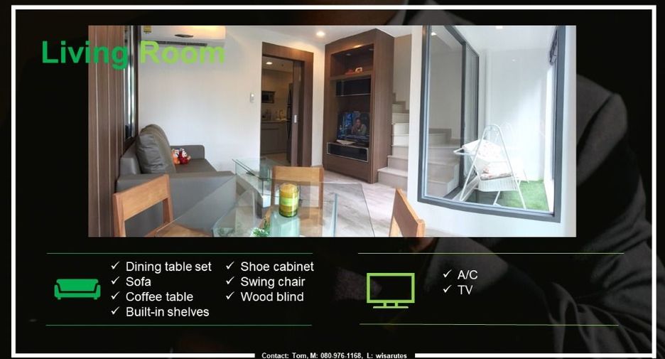 For rent 1 bed condo in Phra Khanong, Bangkok